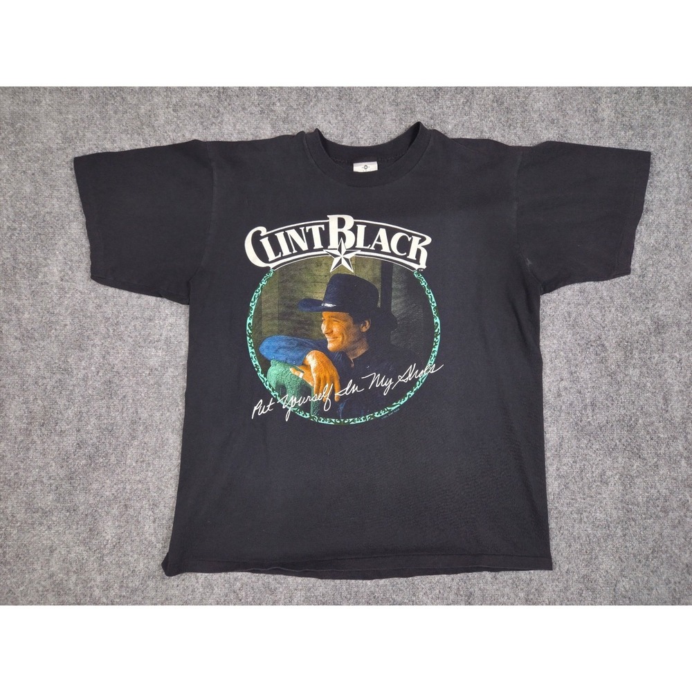 Vintage 1991 Clint Black Put Yourself In My Shoes Shirt XL 2-Sided Single Stitch